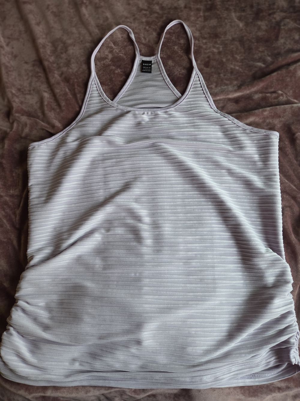 SHEIN White Ribbed Slim Racerback Tank - Picture 7 of 7